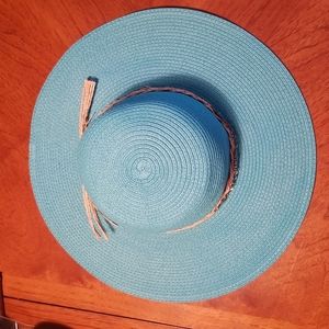 Toucan collection New York style Sunhat. Womens. Robin egg blue in color.